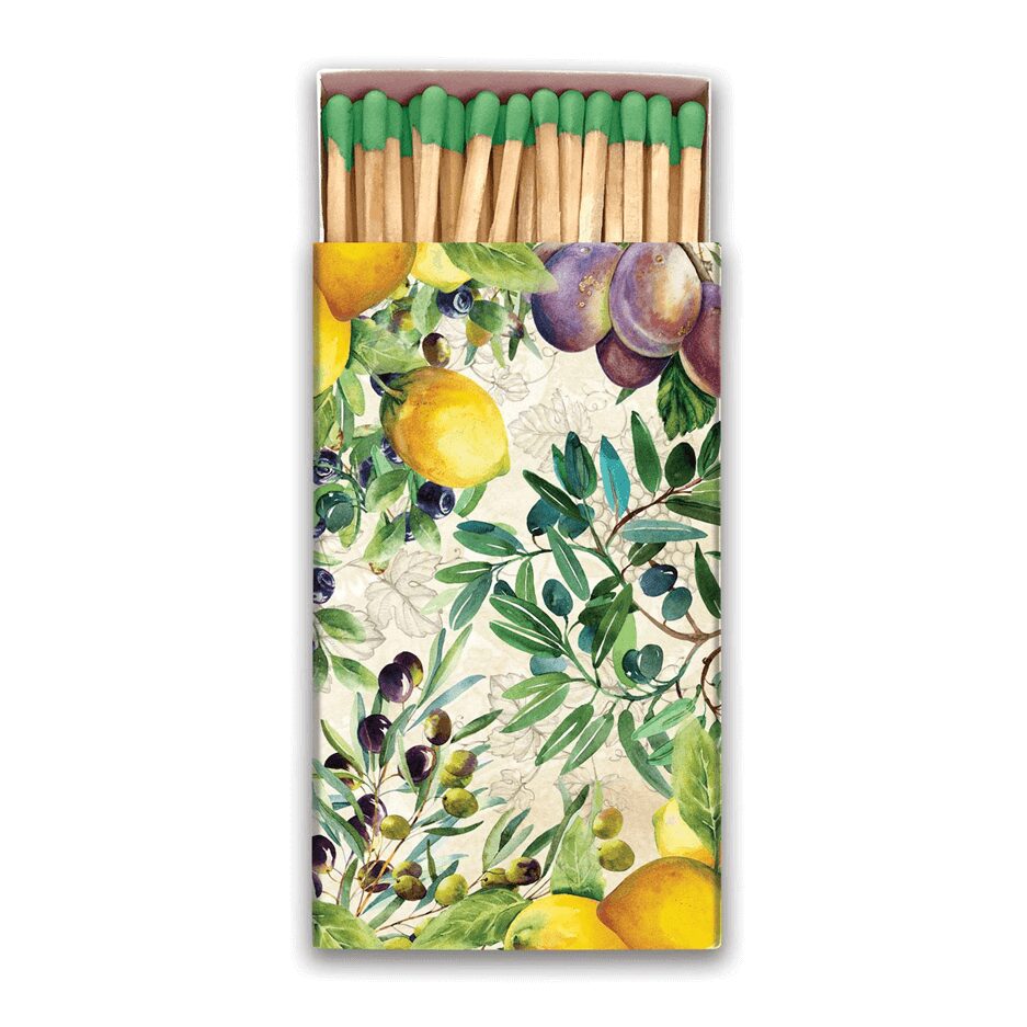 TUSCAN GROVE MATCHBOX with green illustration