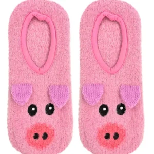 Living Royal Fuzzy Pig Slipper In Pink Color