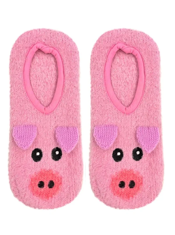 Living Royal Fuzzy Pig Slipper In Pink Color