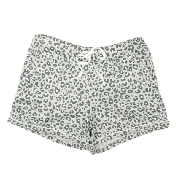 White and green color shorts with abstract illustrations